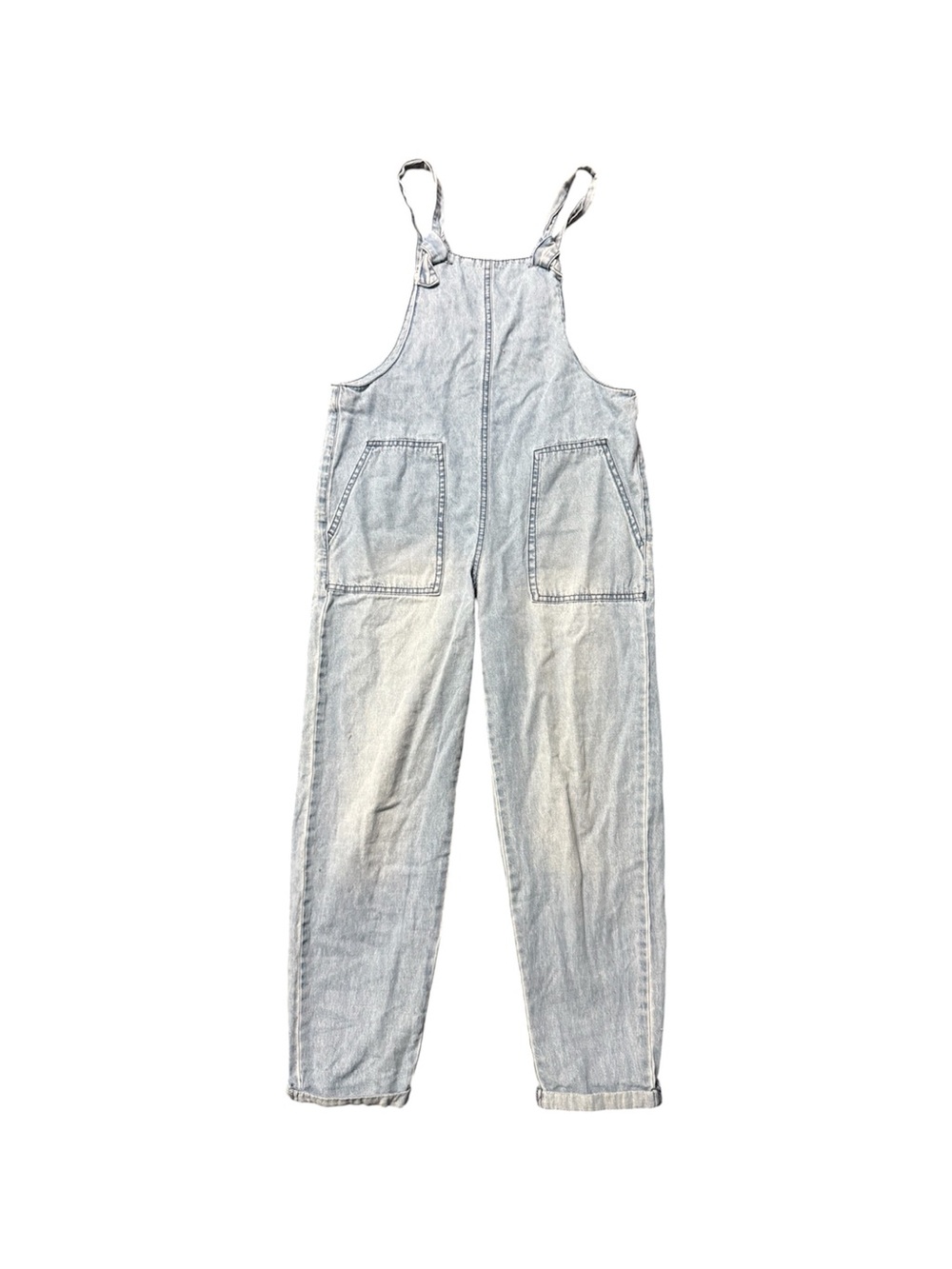 Vanilla Star Girls Denim Overalls Light Wash Wide Leg Jumpsuit Size M 12-14